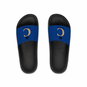 I C WORTH Men's Blue Slide Sandals