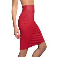 Load image into Gallery viewer, MENTALAIRE Women&#39;s Strawberry Red Pencil Skirt