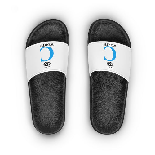 I C WORTH Women's White Slide Sandals