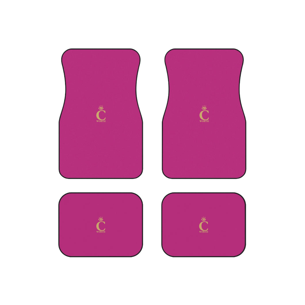 I C WORTH Pink Car Mats (Set of 4)