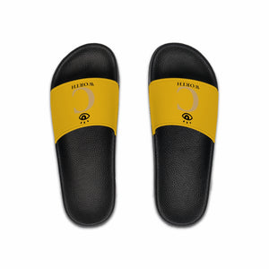 I C WORTH Men's Yellow Slide Sandals