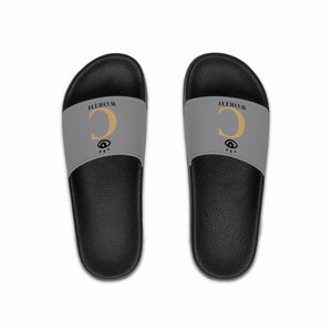I C WORTH Men's Grey Slide Sandals