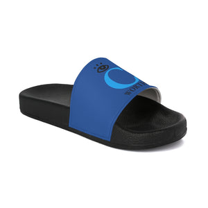 I C WORTH Women's Blue Slide Sandals