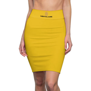 MENTALAIRE Women's Yellow Pencil Skirt