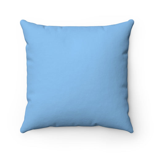 Spun Polyester Square Sky Blue Pillow