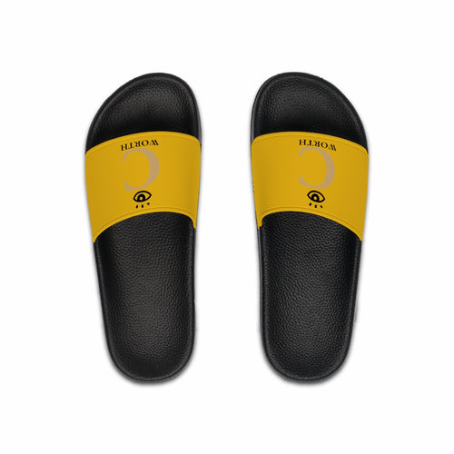 I C WORTH Men's Yellow Slide Sandals