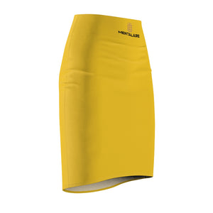 MENTALAIRE Women's Yellow Pencil Skirt