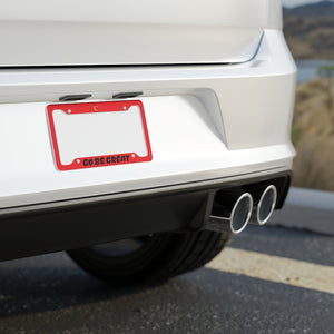 I C WORTH Red License Plate Frame
