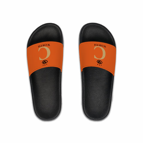 I C WORTH Men's Orange Slide Sandals