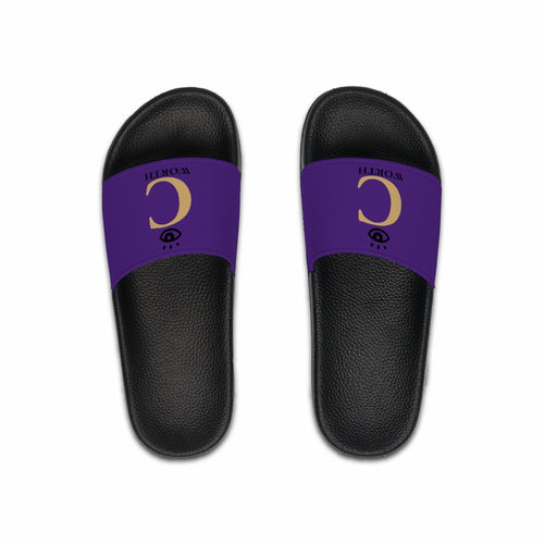I C WORTH Men's Purple Slide Sandals