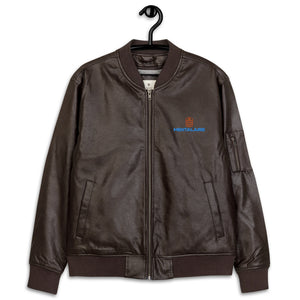 MENTALAIRE Unisex Leather Bomber Jacket