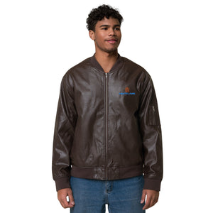 MENTALAIRE Unisex Leather Bomber Jacket