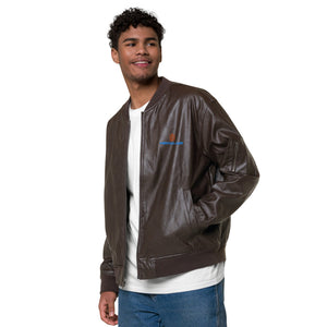 MENTALAIRE Unisex Leather Bomber Jacket