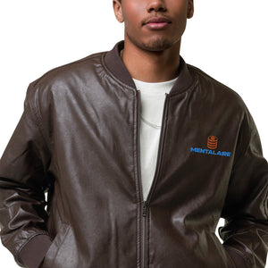 MENTALAIRE Unisex Leather Bomber Jacket