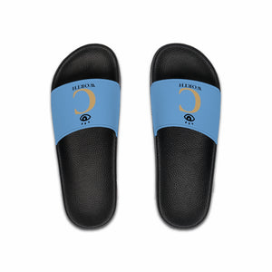 I C WORTH Men's Sky Blue Slide Sandals