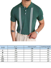 Load image into Gallery viewer, Green Striped Short Sleeve Slim Fit Polo Shirt