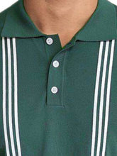Load image into Gallery viewer, Green Striped Short Sleeve Slim Fit Polo Shirt