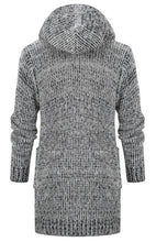 Load image into Gallery viewer, Men&#39;s Mid Length Hooded Knit Cardigan Horn Buckle Hooded Long Sweater