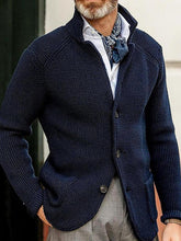 Load image into Gallery viewer, Sweater Winter Sweater Stand Collar Cardigan Foreign Trade Men&#39;s Knitted Jacket