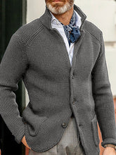 Load image into Gallery viewer, Sweater Winter Sweater Stand Collar Cardigan Foreign Trade Men&#39;s Knitted Jacket