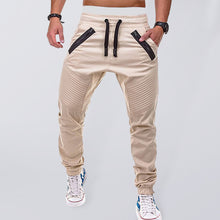 Load image into Gallery viewer, Men's Contrasting color zipped loose-fitting casual pants