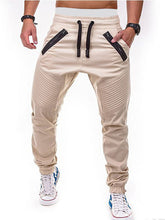 Load image into Gallery viewer, Men's Contrasting color zipped loose-fitting casual pants