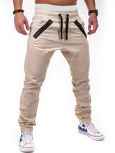 Load image into Gallery viewer, Men's Contrasting color zipped loose-fitting casual pants