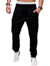 Load image into Gallery viewer, Men's Contrasting color zipped loose-fitting casual pants