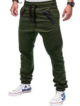 Load image into Gallery viewer, Men's Contrasting color zipped loose-fitting casual pants