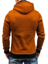 Load image into Gallery viewer, Men&#39;s diagonal zipper solid color long-sleeved hoodie