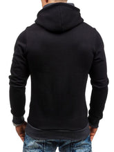 Load image into Gallery viewer, Men&#39;s diagonal zipper solid color long-sleeved hoodie