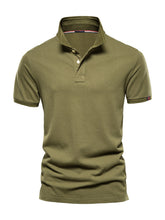 Load image into Gallery viewer, Men&#39;s solid color lapel casual short-sleeved POLO shirt