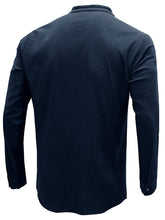 Load image into Gallery viewer, Men&#39;s woven solid color long-sleeved cotton and linen shirt