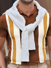 Load image into Gallery viewer, Striped jacquard sweater Short-sleeved business casual Polo shirt