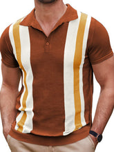 Load image into Gallery viewer, Striped jacquard sweater Short-sleeved business casual Polo shirt