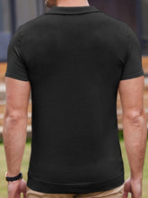 Load image into Gallery viewer, Striped jacquard sweater Short-sleeved business casual Polo shirt