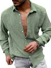 Load image into Gallery viewer, New Men&#39;s Solid Color Casual Lapel Long Sleeve Shirt