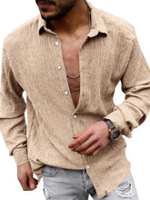 Load image into Gallery viewer, New Men&#39;s Solid Color Casual Lapel Long Sleeve Shirt