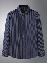 Load image into Gallery viewer, Plus Size Men&#39;s Striped Long Sleeve Shirt