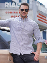 Load image into Gallery viewer, Plus Size Men&#39;s Striped Long Sleeve Shirt