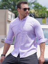 Load image into Gallery viewer, Plus Size Men&#39;s Striped Long Sleeve Shirt