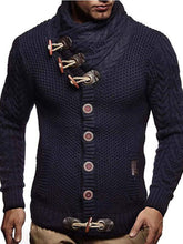 Load image into Gallery viewer, Men&#39;s knitted jacket turtleneck button sweater