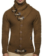 Load image into Gallery viewer, Men&#39;s knitted jacket turtleneck button sweater