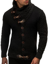Load image into Gallery viewer, Men&#39;s knitted jacket turtleneck button sweater