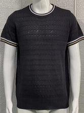 Load image into Gallery viewer, Men&#39;s round neck short sleeve slim fit knitted T-shirt