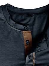 Load image into Gallery viewer, Men&#39;s Henley Color Block Knitted Long Sleeve T-Shirt