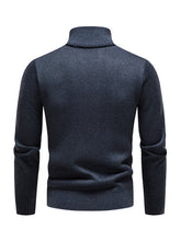 Load image into Gallery viewer, Men&#39;s stand-up collar thickened patchwork half-zip lapel sweater pullover sweater