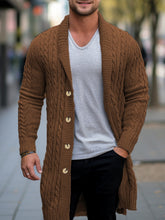 Load image into Gallery viewer, Men&#39;s mid-length knitted sweater Thick-knit twisted cardigan woolen jacket