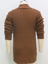 Load image into Gallery viewer, Men&#39;s mid-length knitted sweater Thick-knit twisted cardigan woolen jacket