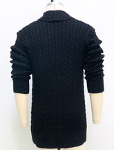 Load image into Gallery viewer, Men&#39;s mid-length knitted sweater Thick-knit twisted cardigan woolen jacket